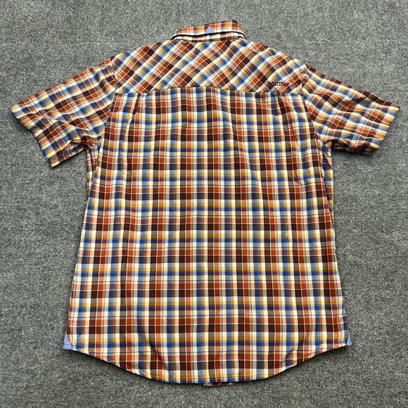 Marmot For Life Shirt Mens Medium Multicolor Plaid Pocket Short Sleeve Button-Up - Picture 2 of 10